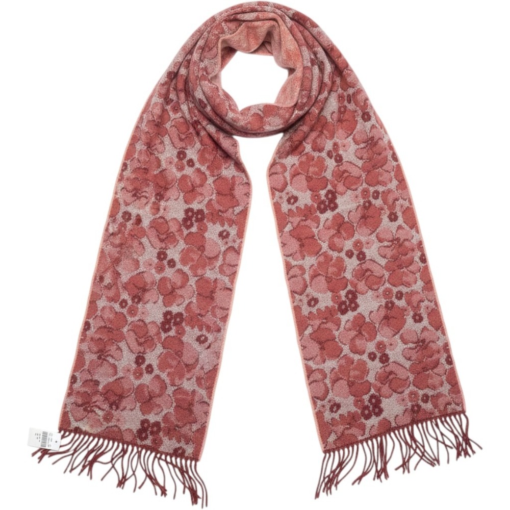 D&Y Softer Than Cashmere 64" Pink Floral Scarf Fringed Acrylic NWT Soft Cozy